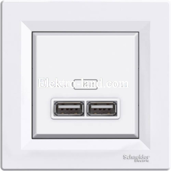 Розетка USB белая 2-я Schneider Electric Asfora
